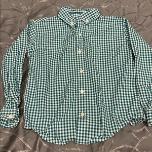 Janie and Jack green gingham button down